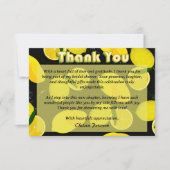 Moderne Elegante Zwarte & Gele Citroen Bruidsdouch Bedankkaart (Voorkant)