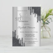 Moderne elegante zwarte glitterschijven - liefst 1 kaart (Staand voorkant)