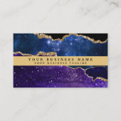 Moderne Elegante Zwarte Gouden Agaat Visitekaartje (Voorkant)