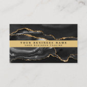 Moderne Elegante Zwarte Gouden Agaat Visitekaartje (Voorkant)