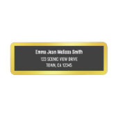 Moderne Elegante Zwarte Gouden Frame Chic Etiket (Voorkant)