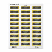 Moderne Elegante Zwarte Gouden Frame Chic Etiket (Full Sheet)