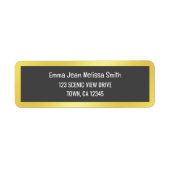 Moderne Elegante Zwarte Gouden Frame Chic Etiket (Voorkant)