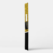 Moderne Elegante Zwarte Gouden Glitter Monogram Fo Case-Mate iPhone Case (Achterkant / Rechts)