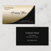Moderne, elegante, zwarte goudlaag voor profession visitekaartje (Voorkant / Achterkant)