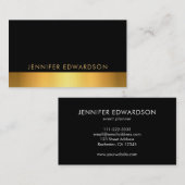 Moderne, elegante zwarte goudprofessional visitekaartje (Voorkant / Achterkant)