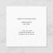 Moderne Elegante Zwarte Haar Pins Hair Stylist Vierkante Visitekaartje (Achterkant)