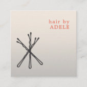 Moderne Elegante Zwarte Haar Pins Hair Stylist Vierkante Visitekaartje (Voorkant)
