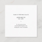 Moderne, elegante, zwarte haarspellen vierkante visitekaartje (Achterkant)