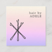 Moderne, elegante, zwarte haarspellen vierkante visitekaartje (Voorkant)