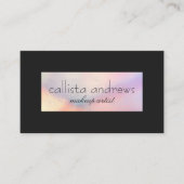 Moderne elegante zwarte holografische iriserende r visitekaartje (Voorkant)