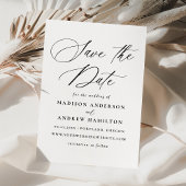 Moderne elegante zwarte kalligrafie bruiloft save the date