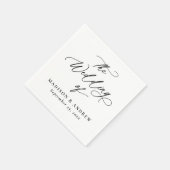 Moderne elegante zwarte kalligrafie bruiloft servet (Hoek)