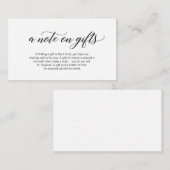 Moderne elegante zwarte kalligrafie, Een notitie o Informatiekaartje (Voorkant / Achterkant)