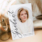 Moderne Elegante Zwarte Kalligrafie Foto Afstudere Kaart