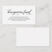 Moderne elegante zwarte kalligrafie, huwelijksreis informatiekaartje (Voorkant / Achterkant)