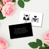 Moderne Elegante Zwarte Lingerie Douche Informatiekaartje