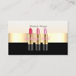 Moderne Elegante Zwarte Lippenstift, Visagist Visitekaartje