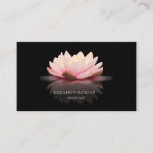 Moderne Elegante Zwarte Lotus Visitekaartje (Voorkant)