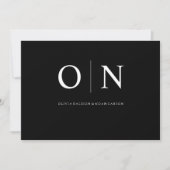 Moderne & Elegante Zwarte Save the Date Trouwkaart (Voorkant)