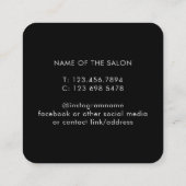 Moderne elegante zwarte schoonheidssalon afsprakenkaartje (Achterkant)