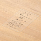 Moderne Elegante Zwarte Script Oefenavond Dinner Acryl Uitnodigingen (Laagn)