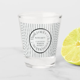 Moderne elegante zwarte streep & opvallende typogr shot glas