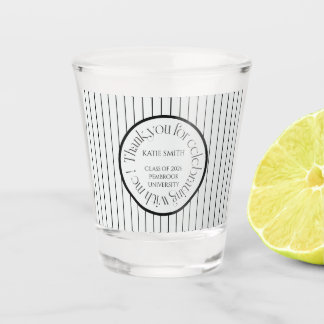 Moderne elegante zwarte streep & opvallende typogr shot glas