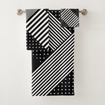 Moderne elegante zwarte streep witte stippen