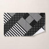 Moderne elegante zwarte streep witte stippen bad handdoek (Handdoek)