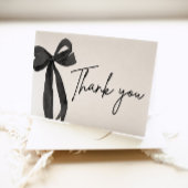 Moderne Elegante Zwarte Strik Coquette Bedankkaart