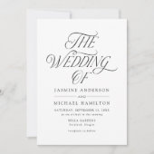 Moderne Elegante Zwarte Typografie Foto Bruiloft Kaart (Voorkant)