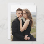 Moderne Elegante Zwarte Typografie Foto Bruiloft Kaart (Achterkant)