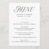 Moderne Elegante Zwarte Typografie Huwelijk Menu (Voorkant)