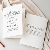 Moderne Elegante Zwarte Typografie Huwelijk Programma