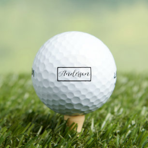 Moderne Elegante Zwarte Typografie op Monogram Golfballen