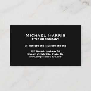 Moderne, elegante zwarte visitekaartje