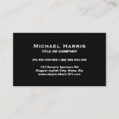 Moderne, elegante zwarte visitekaartje (Voorkant)