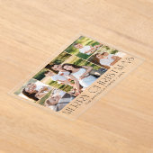 Moderne Elegante Zwarte Vrolijke Kerstfoto Collage Acryl Uitnodigingen (Laagn)