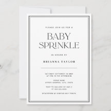 Moderne Elegante Zwarte & Witte Baby Sprinkle