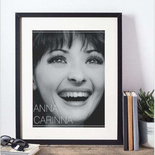 Moderne Elegante Zwarte & Witte Foto Actrice  Poster