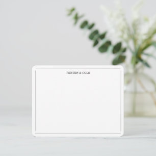 Moderne Elegante Zwarte Witte Gepersonaliseerde Notitiekaartje