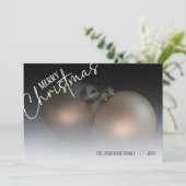 Moderne Elegante Zwarte Witte Gradiënt Aangepaste Feestdagenkaart (Staand voorkant)