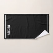 Moderne Elegante Zwarte & Witte Monogram Bad Handdoek (Handdoek)