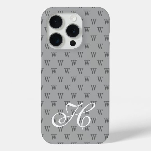 Moderne Elegante Zwarte Witte Monogram Patroon Case-Mate iPhone Case (Achterkant)