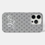 Moderne Elegante Zwarte Witte Monogram Patroon Case-Mate iPhone Case (Achterkant (horizontaal))