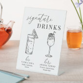 Moderne Elegante Zwarte & Witte Signature Drankjes Reclamebord Met Voetstuk (Insitu)