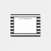 Moderne elegante zwarte & witte strepen op maat post-it® notes (Voorkant)