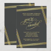 Moderne Elegantie 50ste Huwelijksverjaardag Feest Kaart (Voorkant / Achterkant)