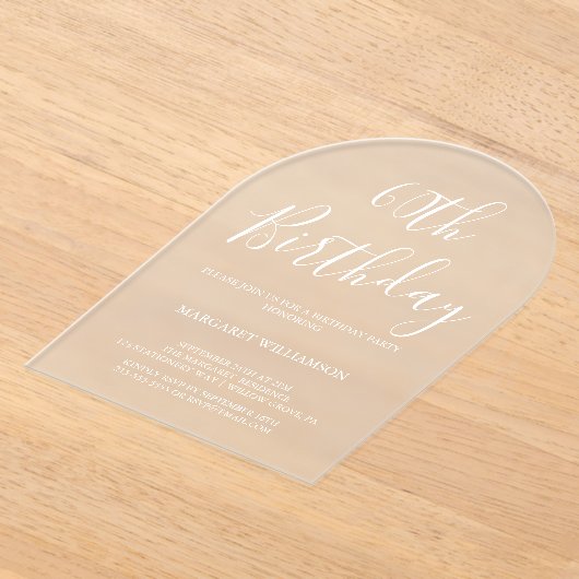 Moderne elegantie 60e verjaardag acryl uitnodigingen (Laagn)